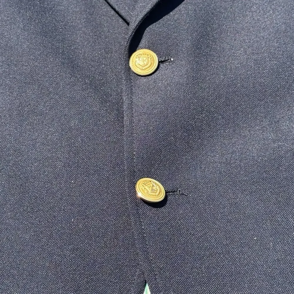 VTG Men Tailor Made Wimbledon‎ Blue Jacket Gold Buttons Racquet Club USA READ